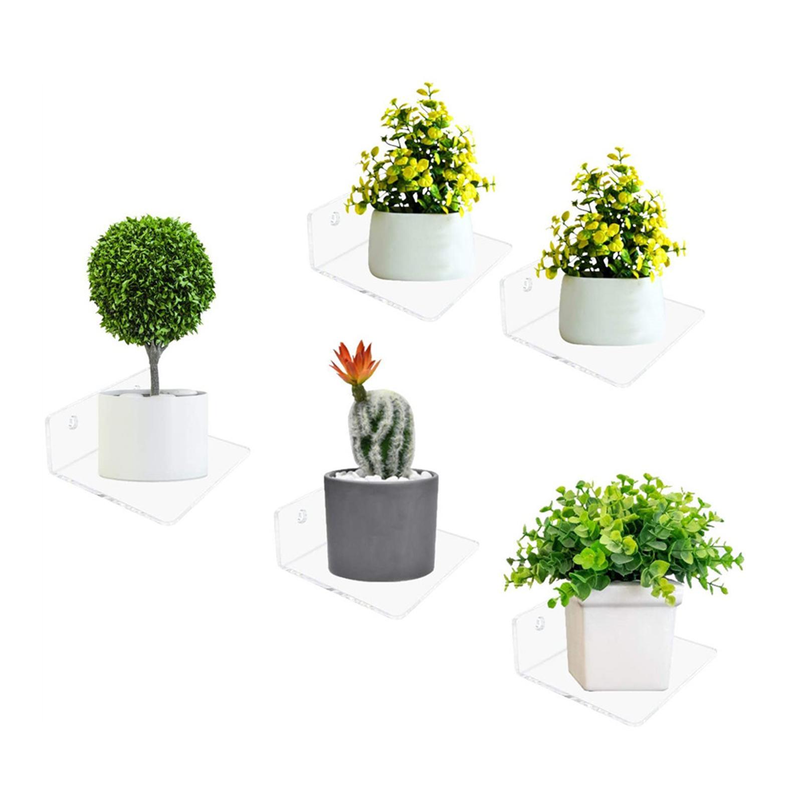 5 Pieces Floating Shelves Wall Mounted Modern for Bedroom Living Room Plants