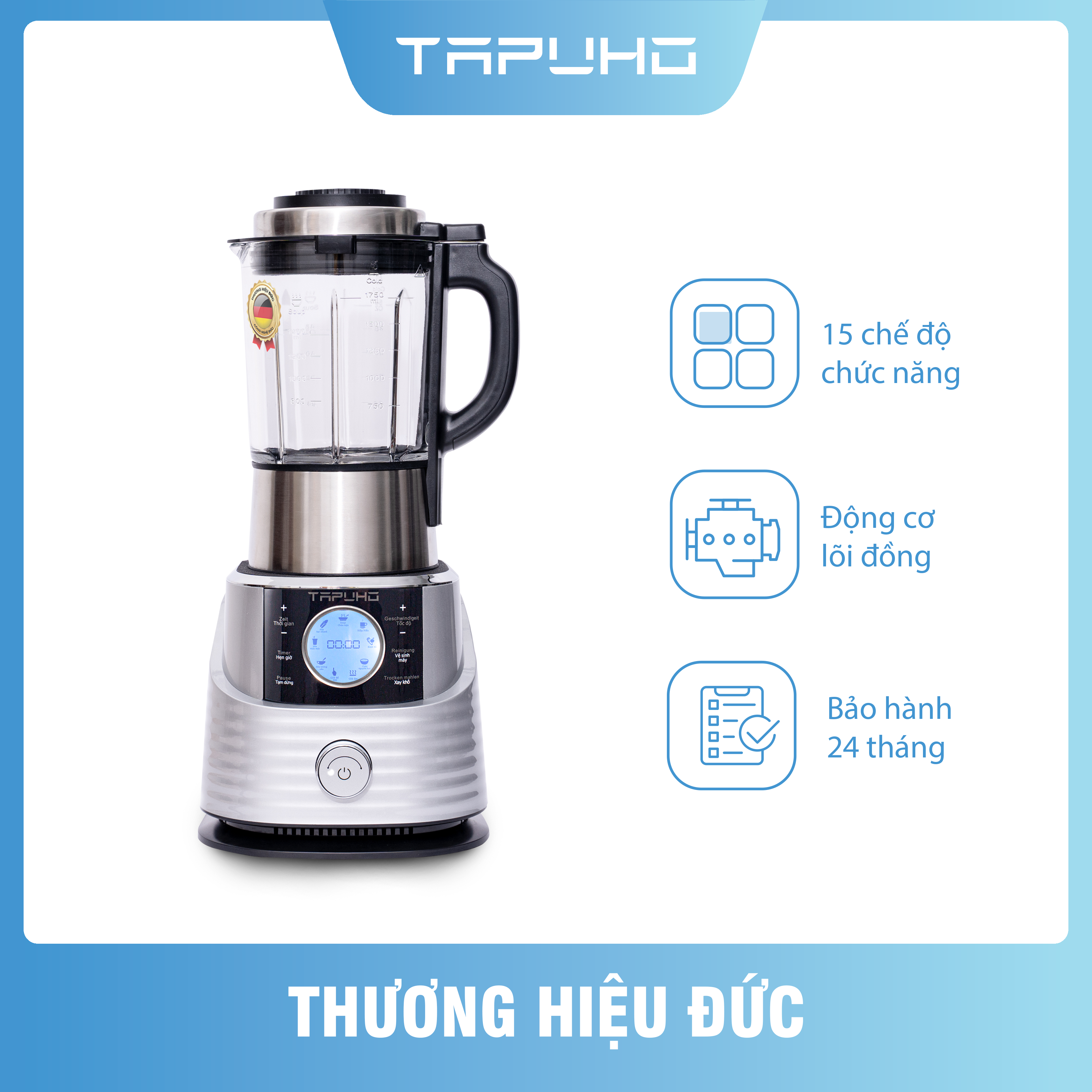 Máy Làm Sữa Hạt Đa Năng TapuhoT01 | Công Suất 2000W | Dung Tích 1.75L | Có Chức Năng Tạm Dừng | Hàng Chính Hãng