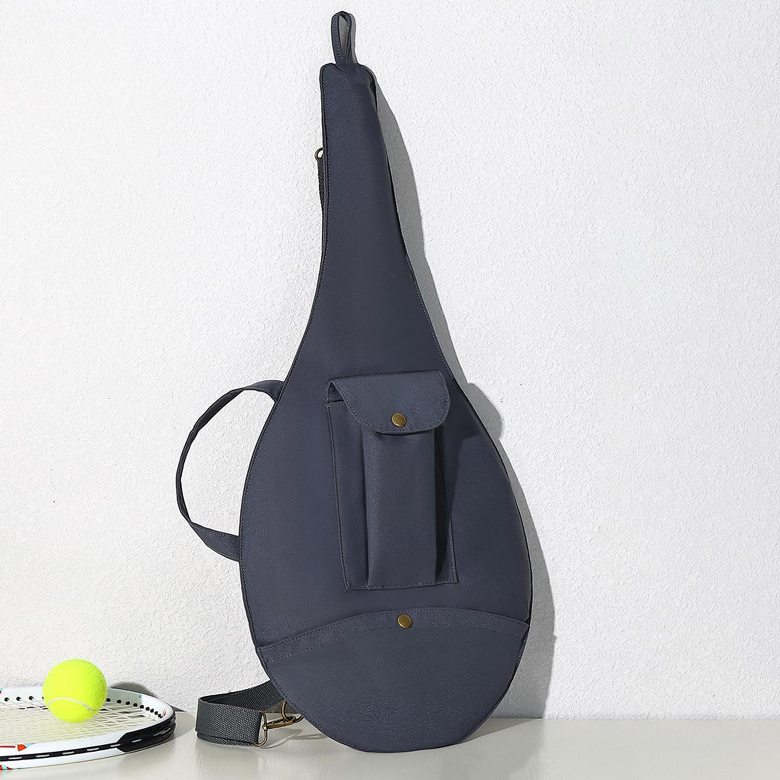 Tennis Racket Bag Players Holder with Storage Pocket Adjustable Shoulder Bag