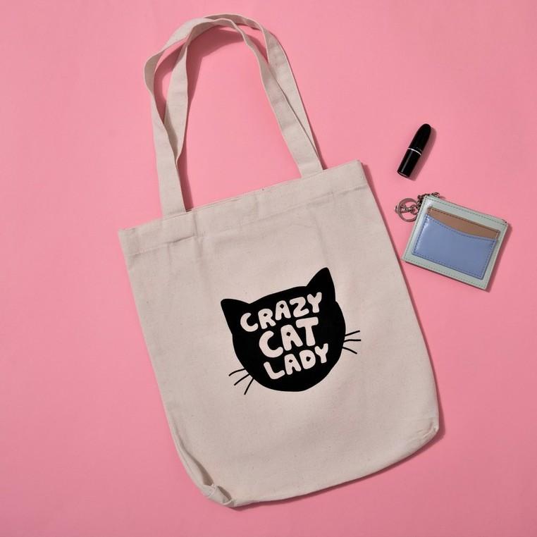 Túi tote vải canvas mềm in hình hoạ tiết