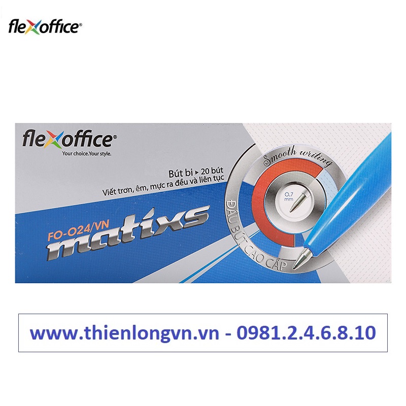 Hộp 20 cây bút bi 0.7mm Flexoffice - FO024