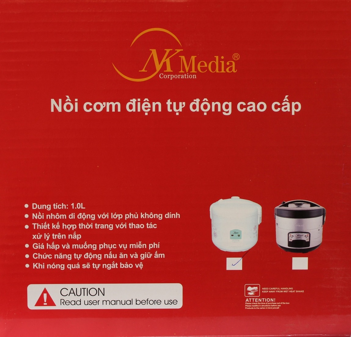 Nồi Cơm Điện Tự Động Nắp Gài NK Media MD-03 (1 lít) - Màu Ngẫu Nhiên - Chính Hãng