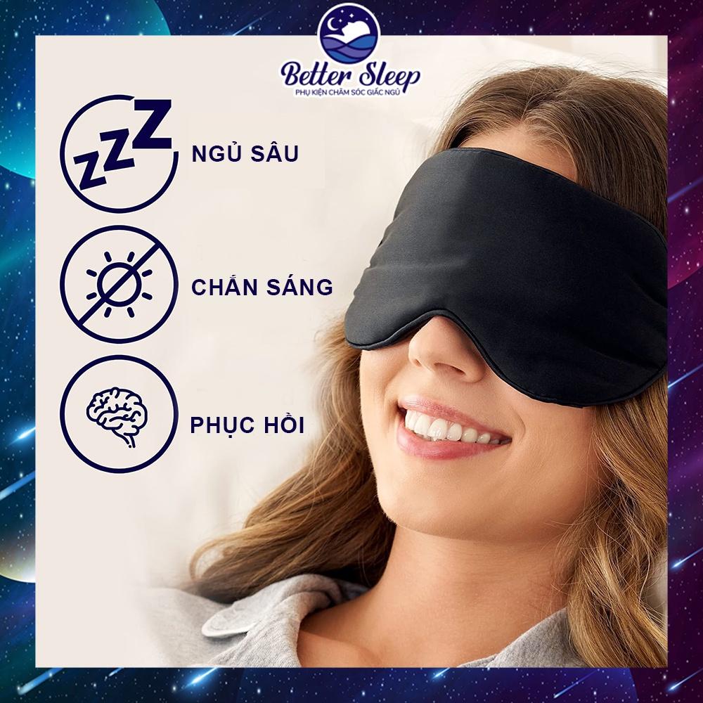Bịt Mắt Ngủ Lụa Mềm Mại Thông Thoáng Dây Thun Độ Đàn Hồi Cao - màu đen # 15 #BMNBS06