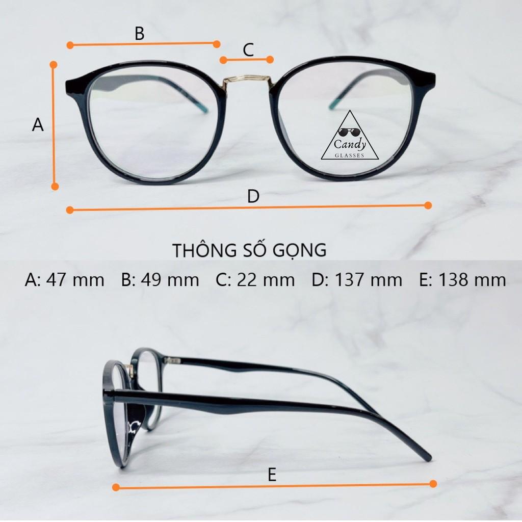 Gọng kính cận tròn nhựa dẻo nam nữ 2309, kiếng mắt giả cận unisex - Tiệm kính Candy
