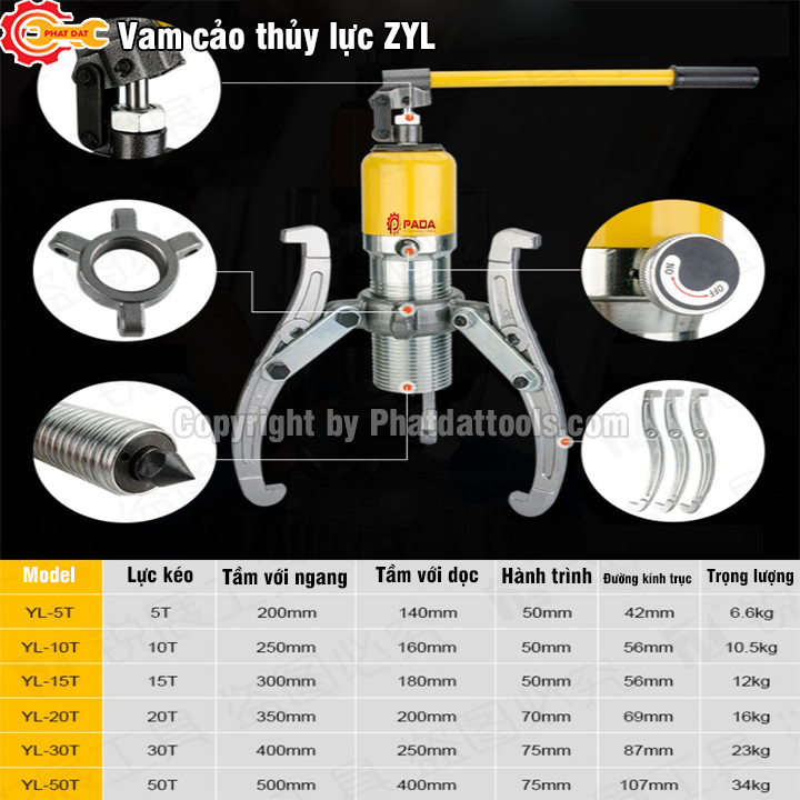 Vam/Cảo thủy lực ZYL20 - Bảo hành 6 tháng