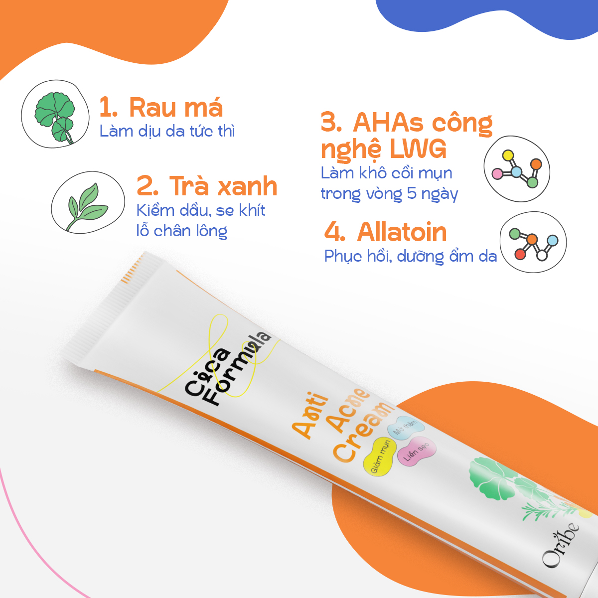 Kem chấm mụn rau má Oribe giảm mụn mờ thâm ngăn ngừa sẹo mụn 20g