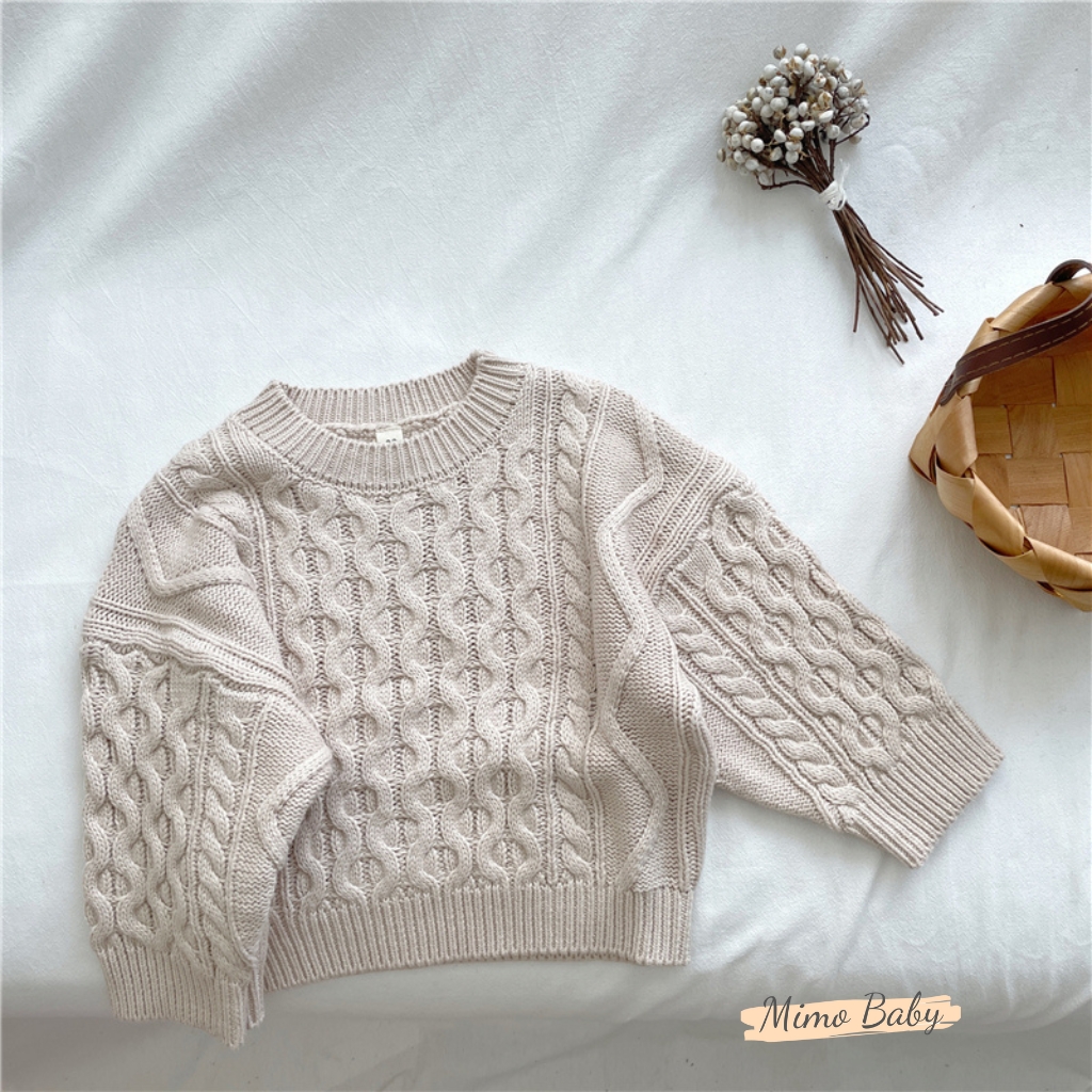 Áo len mùa thu đông đan vặn thừng phong cách vintage cho bé QA60 Mimo Baby