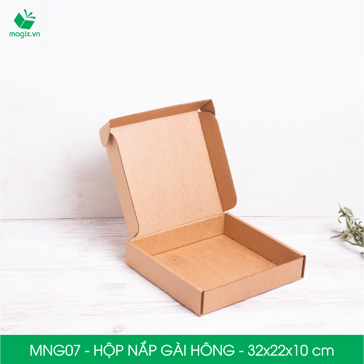 MNG07 - 32x22x10cm - Combo 100 hộp nắp gài hông - Thùng carton đóng hàng