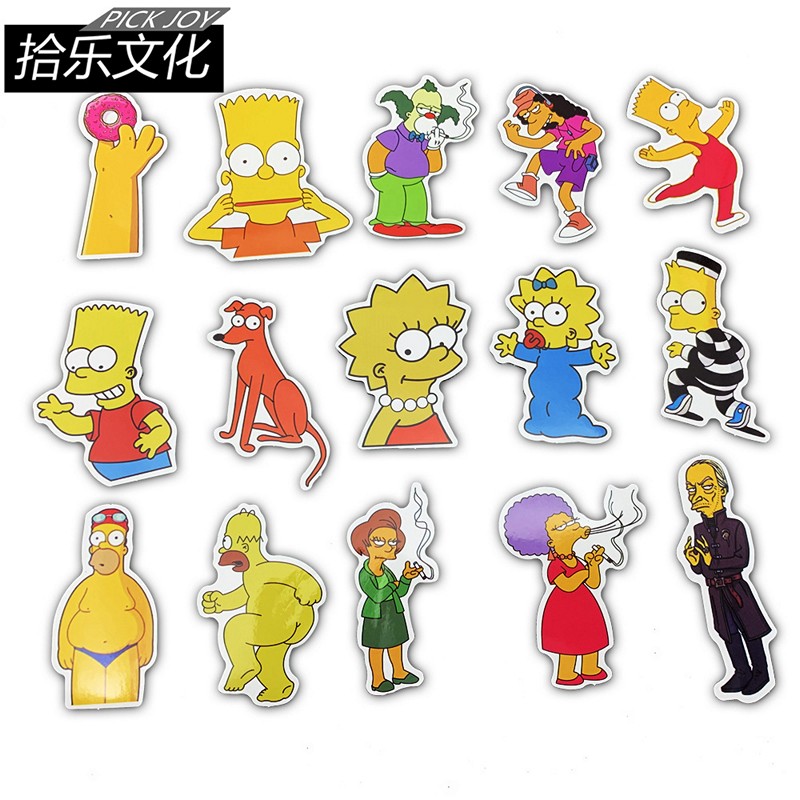 Bộ 50 miếng Sticker hình dán Simpson