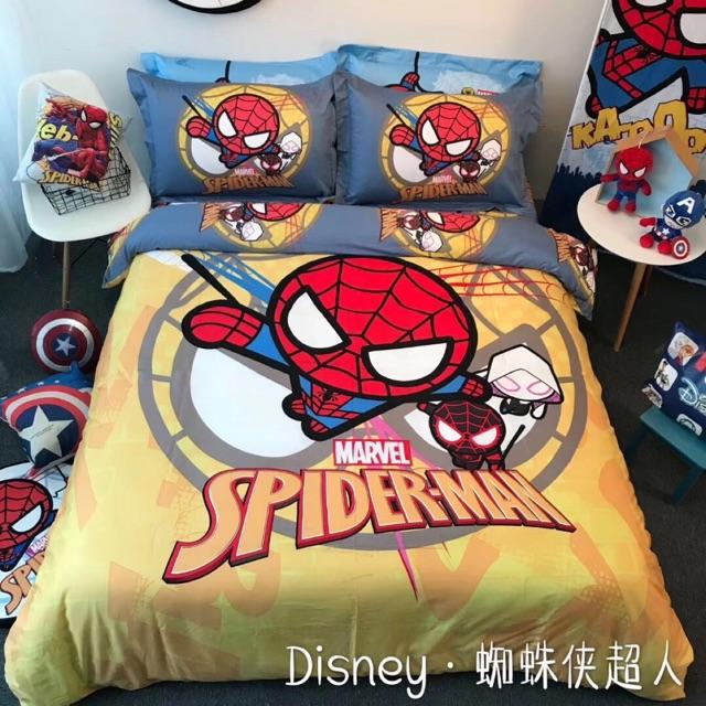Set Cotton 3D Disney Hàng Nhập Khẩu Cao Cấp 4 Món Mẫu Người Nhện Vàng 1