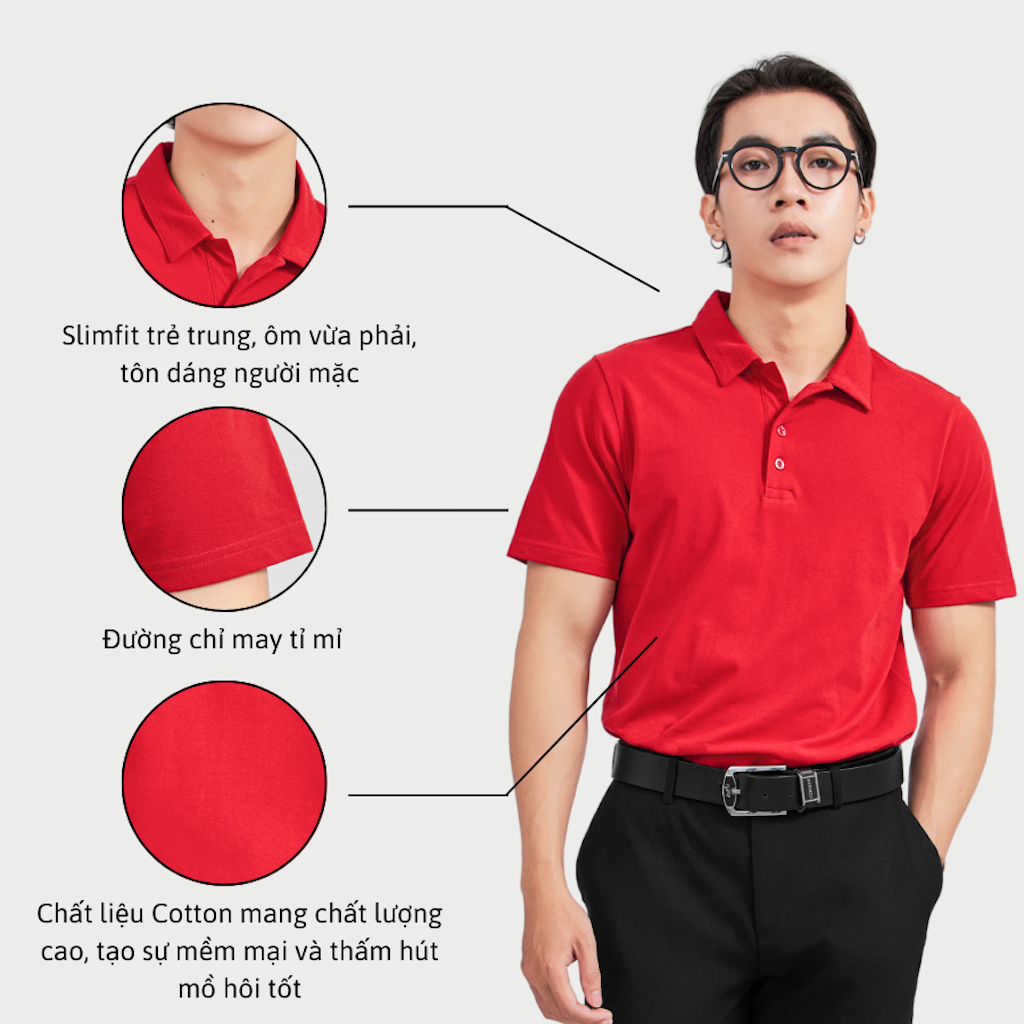 Áo thun polo nam Leman PL113 chất vải 100% Cotton cao cấp