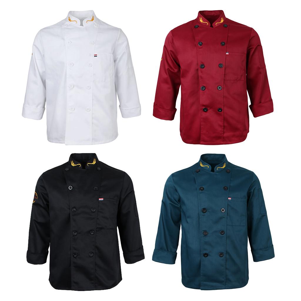 Women Men’s Chef Jacket Kitchen Uniform Food Service Waiters' Work Clothes