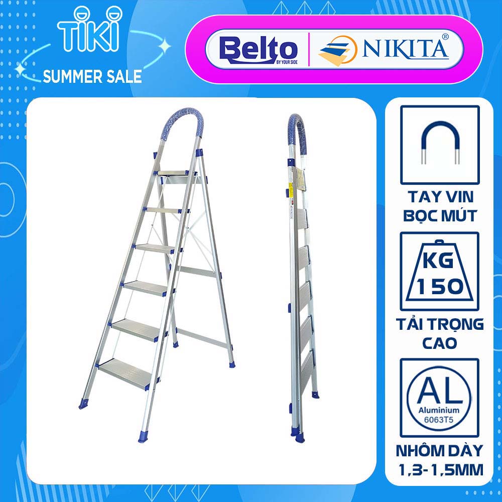 Thang nhôm ghế bậc lớn Nikita NKT-DL06