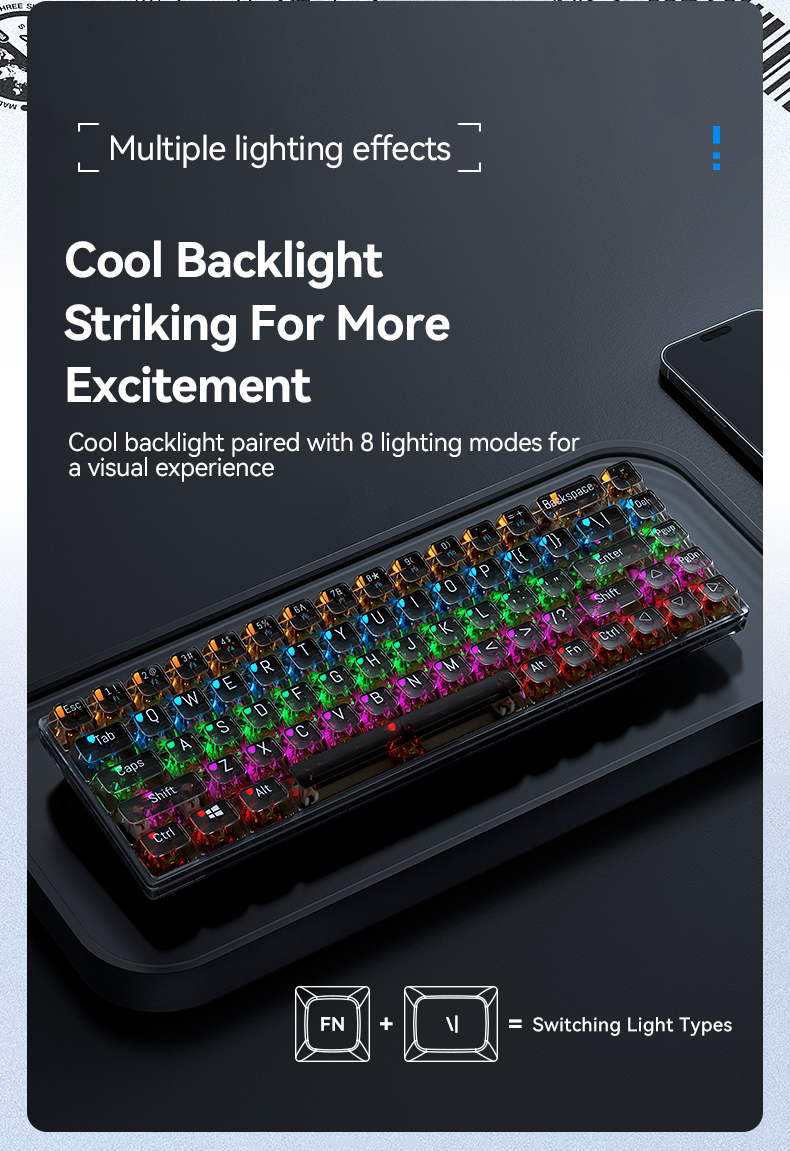 Bàn Phím Cơ T-WOLF T40 Red Switch (Đen/Đỏ/Vàng) - Hàng Chính Hãng