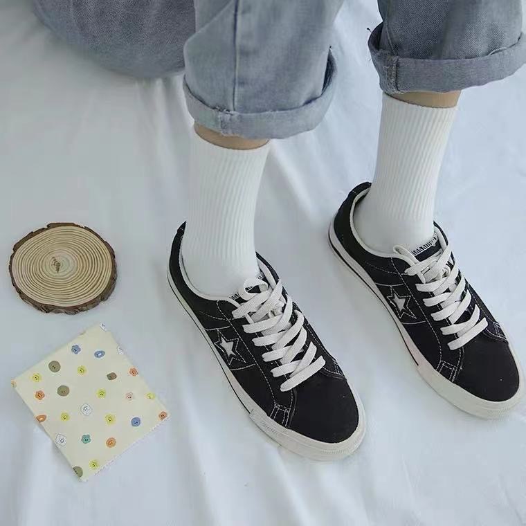 Bộ 4 đôi tất vớ nữ/ nam cổ cao màu trơn Freesize