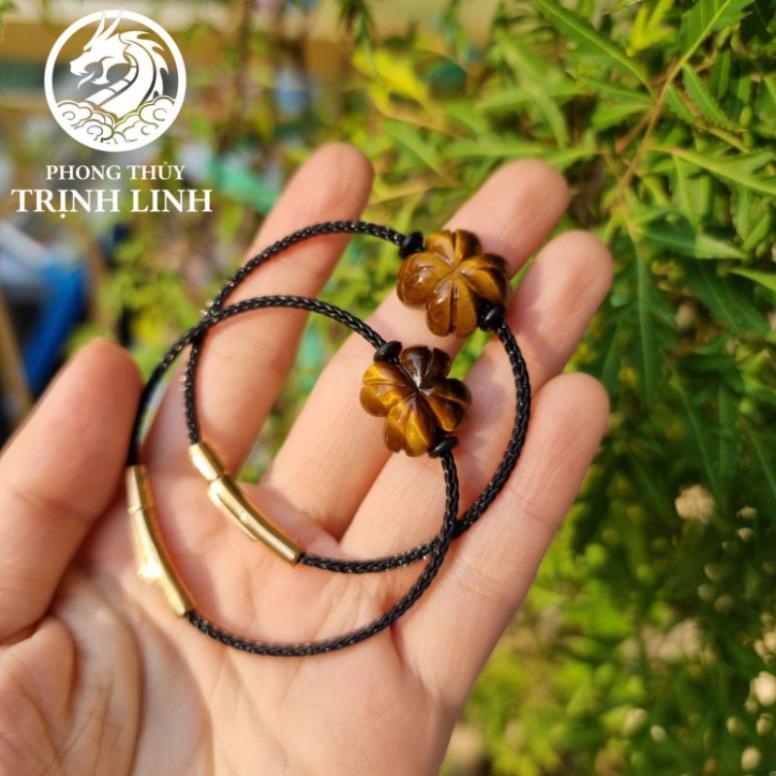 VÒNG TAY CỎ BỐN LÁ VÀNG NÂU