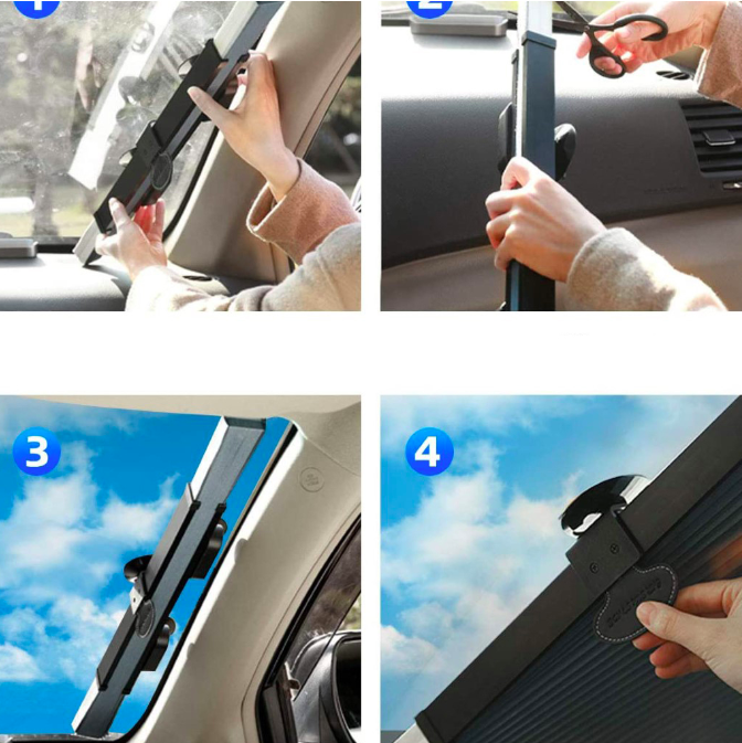 Rèm che nắng ô tô - Size 70cm - Rèm che nắng ô tô tự cuốn linh động cao cấp cho các loại xe.