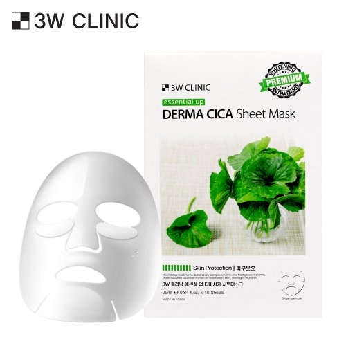 Mặt Nạ Rau Má 3W Clinic Essential Up Derma Cica 25ml