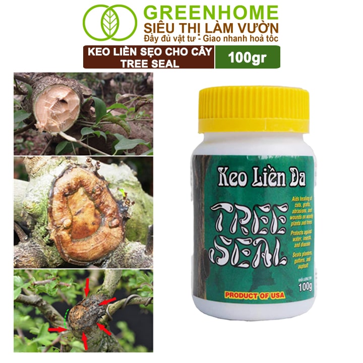 Keo Liền Sẹo Cho Cây Greenhome, Tree Seal, Chai 100gr, Liền Nhanh Vết Cắt Da Cây, Chiết Cành