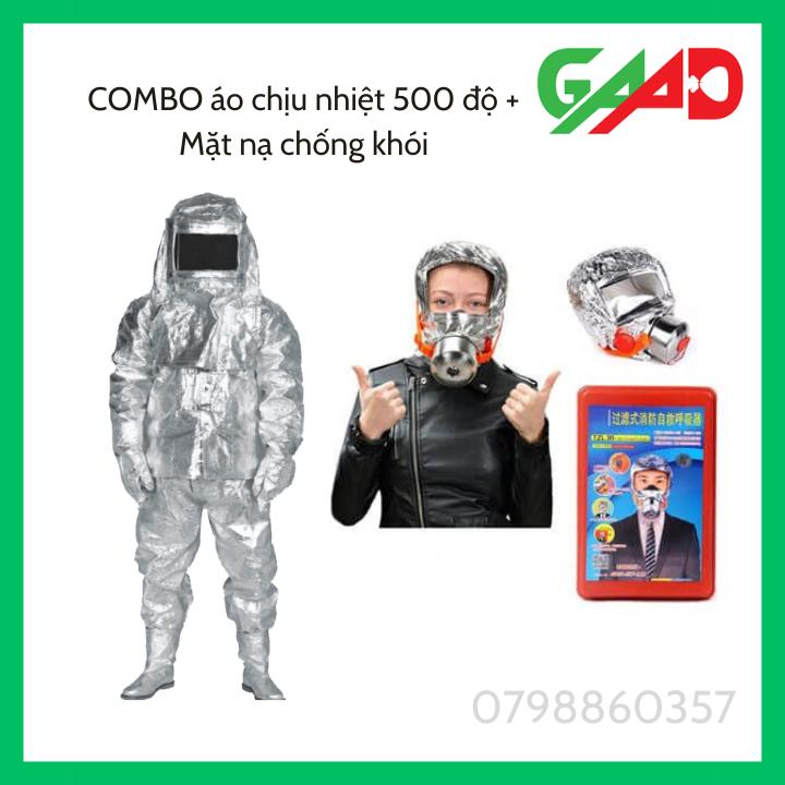 COMBO bộ quần áo chịu nhiệt 500 độ + mặt nạ chống độc, khói TZL 40. TZl30