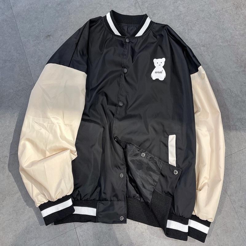 Áo Bomber gấu dù màu đen_unisex_ảnh thật SSSTore