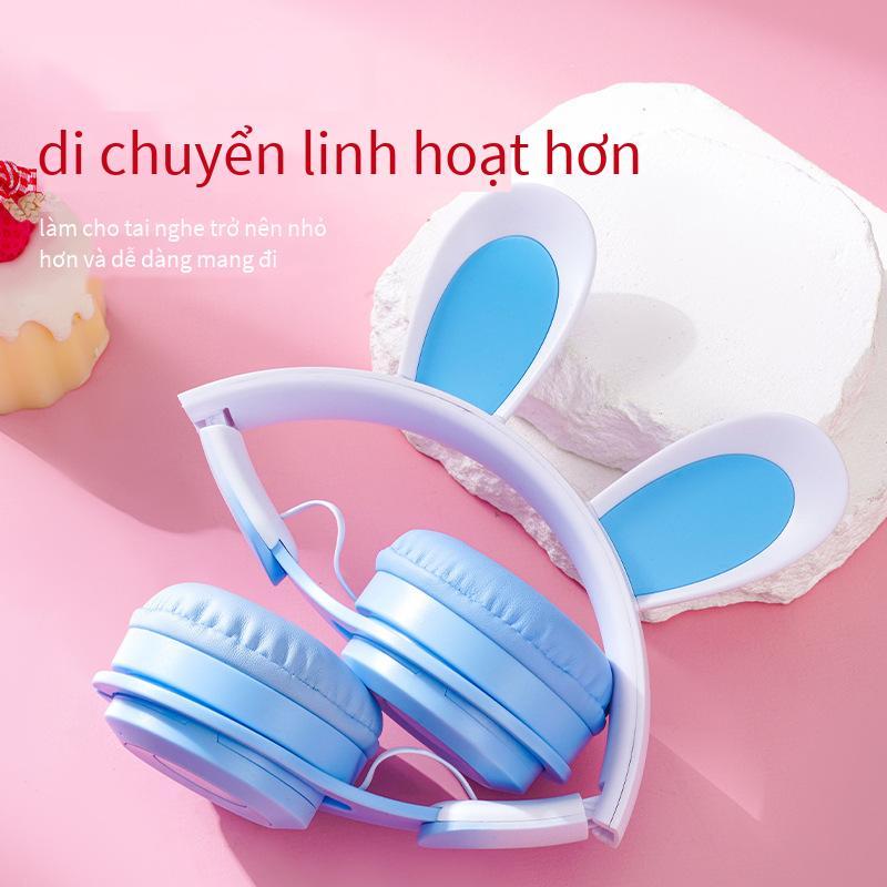 Ưu đãi đặc biệt Y08 Tai nghe tai thỏ Gradient Tai nghe Bluetooth gắn trên đầu Tai nghe nhạc tai thỏ gấp Gradient Mẫu Huaqiang North Explosion