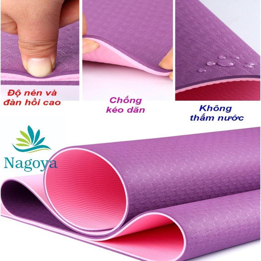 Thảm Tập Yoga TPE 2 Lớp 6mm, Thảm Tập Gym, Thảm Tập Yoga Không Thấm Nước, nhiều màu.