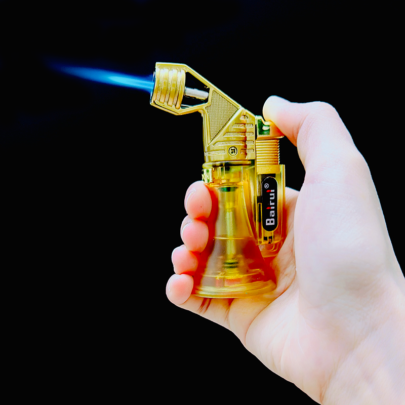 Bật lửa hột quẹt khè ngang BAIRUI BR651 hình kim tự tháp gas lộ thiên - xài gas