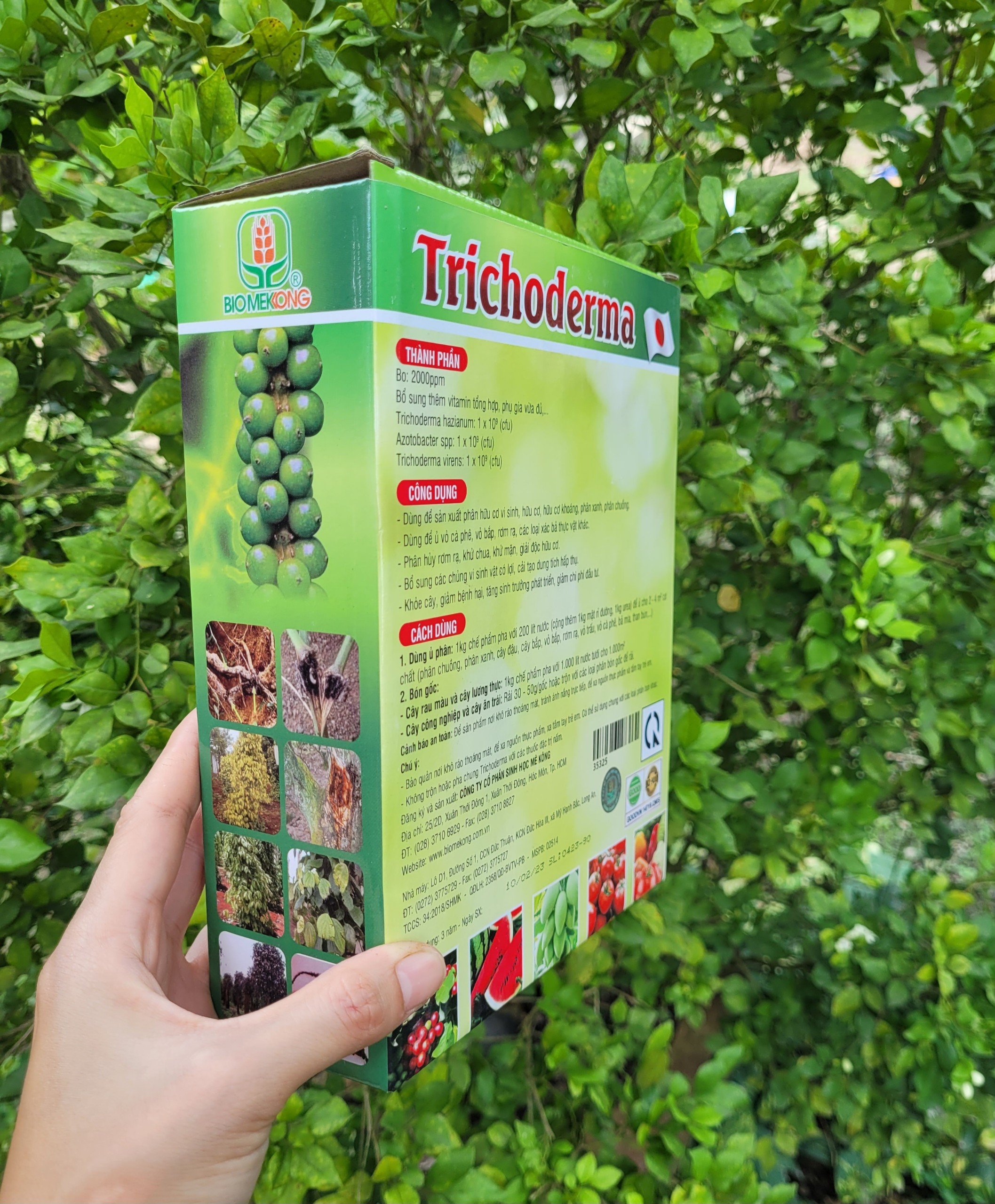 Nấm Trichoderma dùng trộn phân, ủ phân, rãi gốc giúp ngừa bệnh, tốt đất, phân hủy rác thải thực vật hộp 1kg