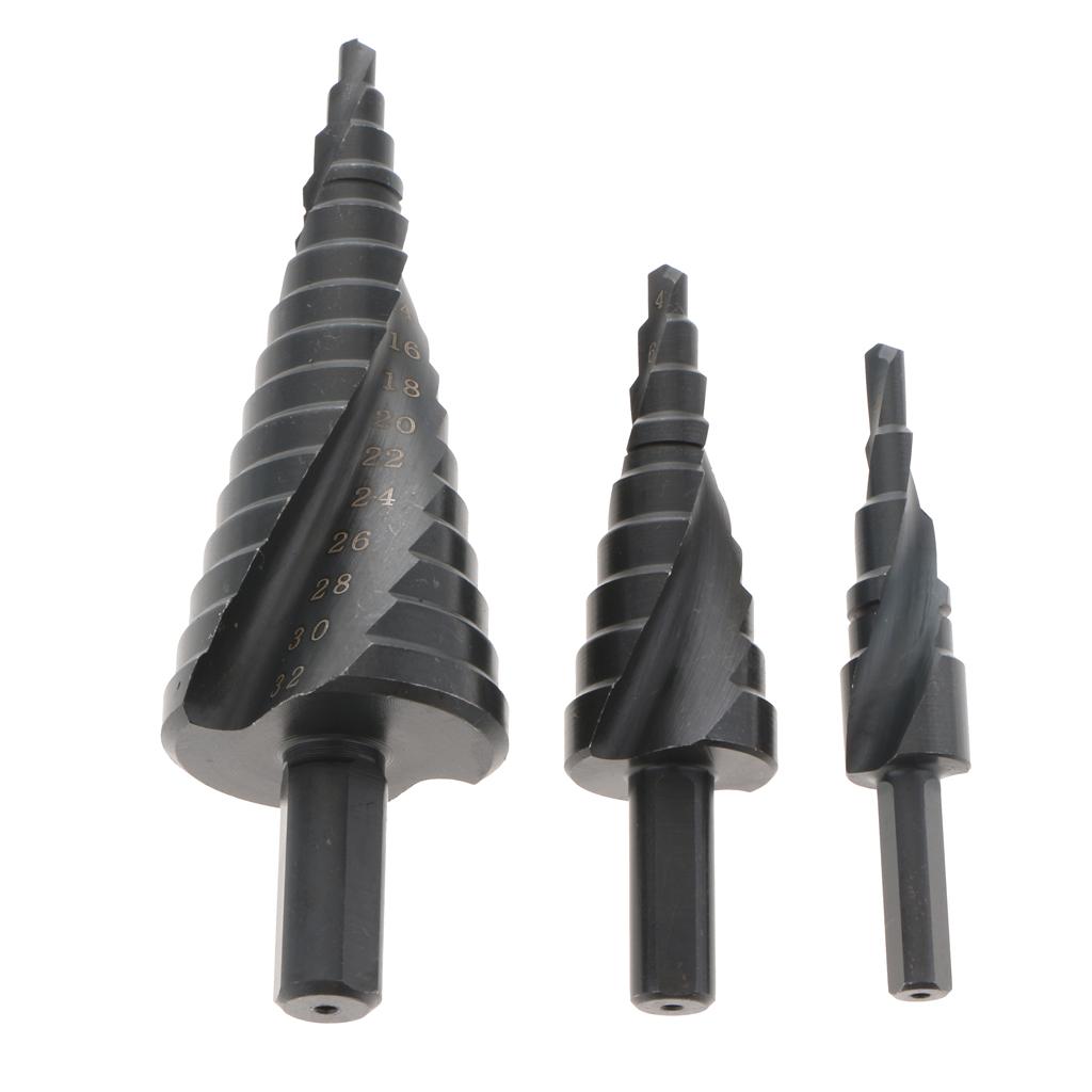 Xoắn Ốc Sáo Mũi Khoan Bước Bộ/4-12,4-20,4-32/Lục Giác Nitrided HSS Khoan