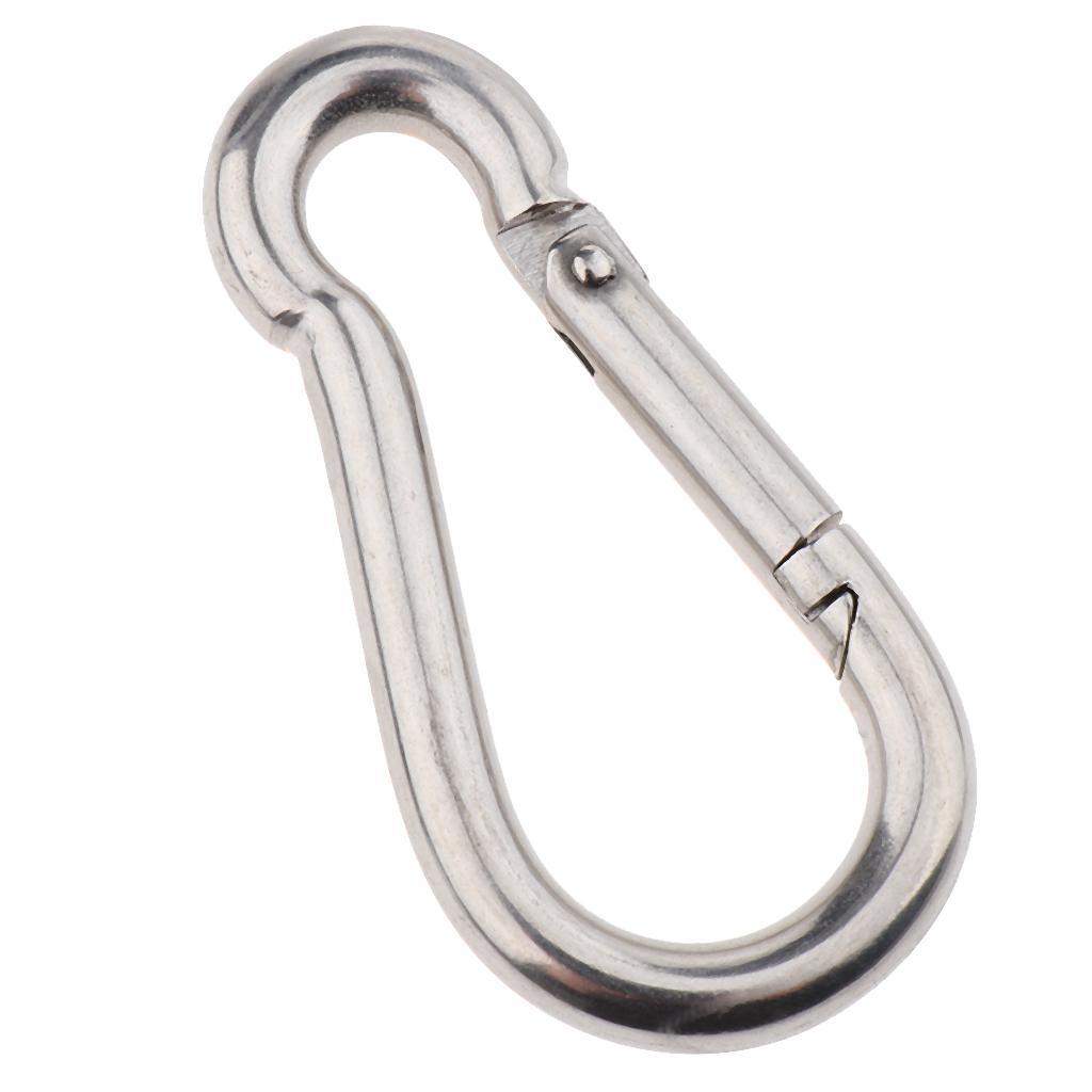 2-4pack Heavy Duty 304 Stainless Steel Spring Snap Hook Carabiner Keychain Clips