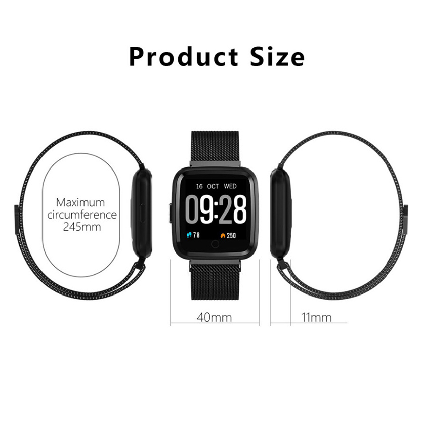 Đồng hồ thông minh theo dõi sức khỏe smartwatch Colmi Y7P dây thép (Bạc) - Hàng Chính Hãng