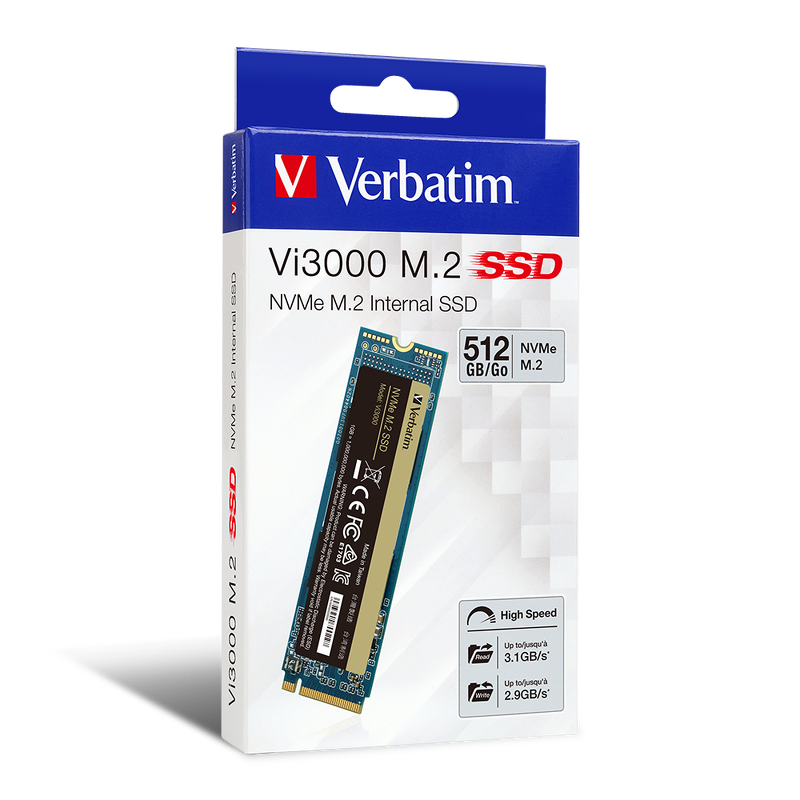 Ổ cứng Verbatim SSD NVMe M.2 512GB (Vi3000)- Hàng Chính Hãng