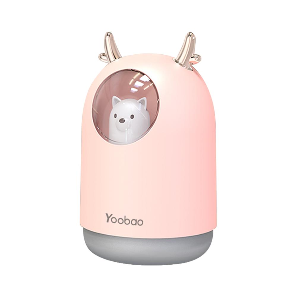 Máy tạo ẩm di động nhỏ Yoobao USB 300ml với 7 màu-Màu Hồng