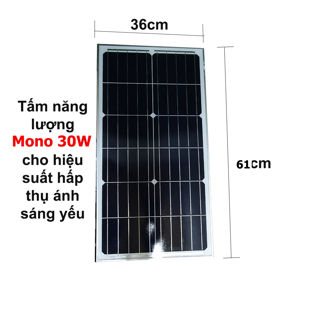 Đèn đường bàn chải năng lượng mặt trời 200W TCARE 616 led, 42000mAh, Tấm Mono - Hàng chính hãng