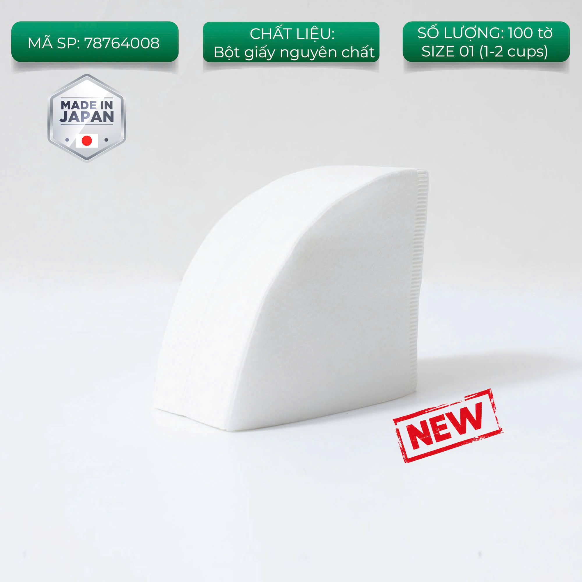 Giấy lọc cà phê 100 tờ V60 ORIGAMI màu trắng