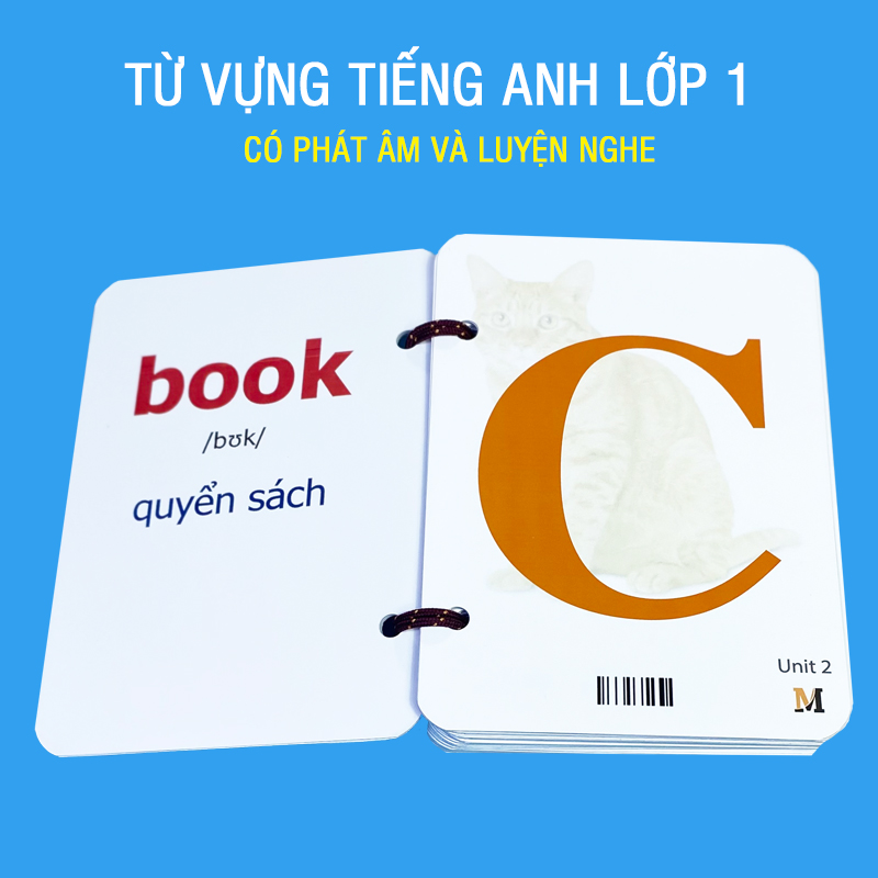 Flashcard tiếng Anh Lớp 1 BGD (khổ lớn A6), có phát âm, hình ảnh và màu sắc sinh động