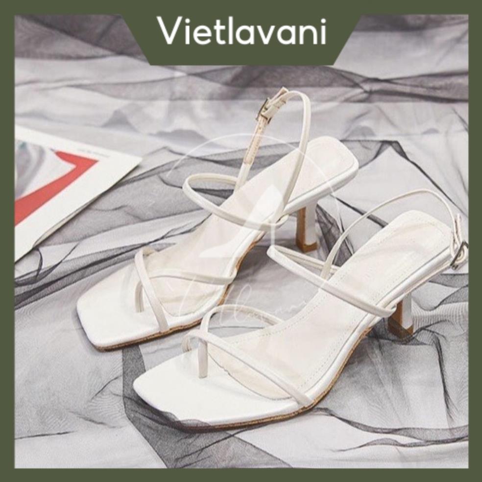 Hot 2023 Giày sandal nữ vietlavani mã S11 cao 5cm mũi hở gót nhọn hàng hot có 2 màu đen và trắng