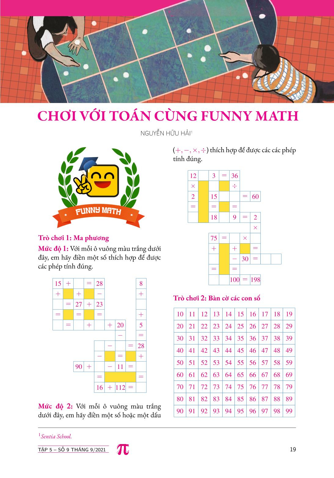 Tạp chí Pi- Hội Toán học Việt Nam số 9/ tháng 9 năm 2021