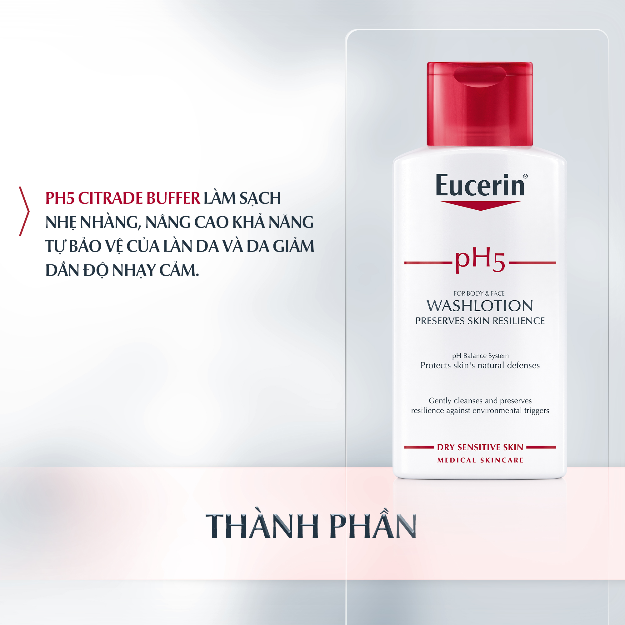 Sữa tắm cho da nhạy cảm Eucerin pH5 Washlotion 200ml