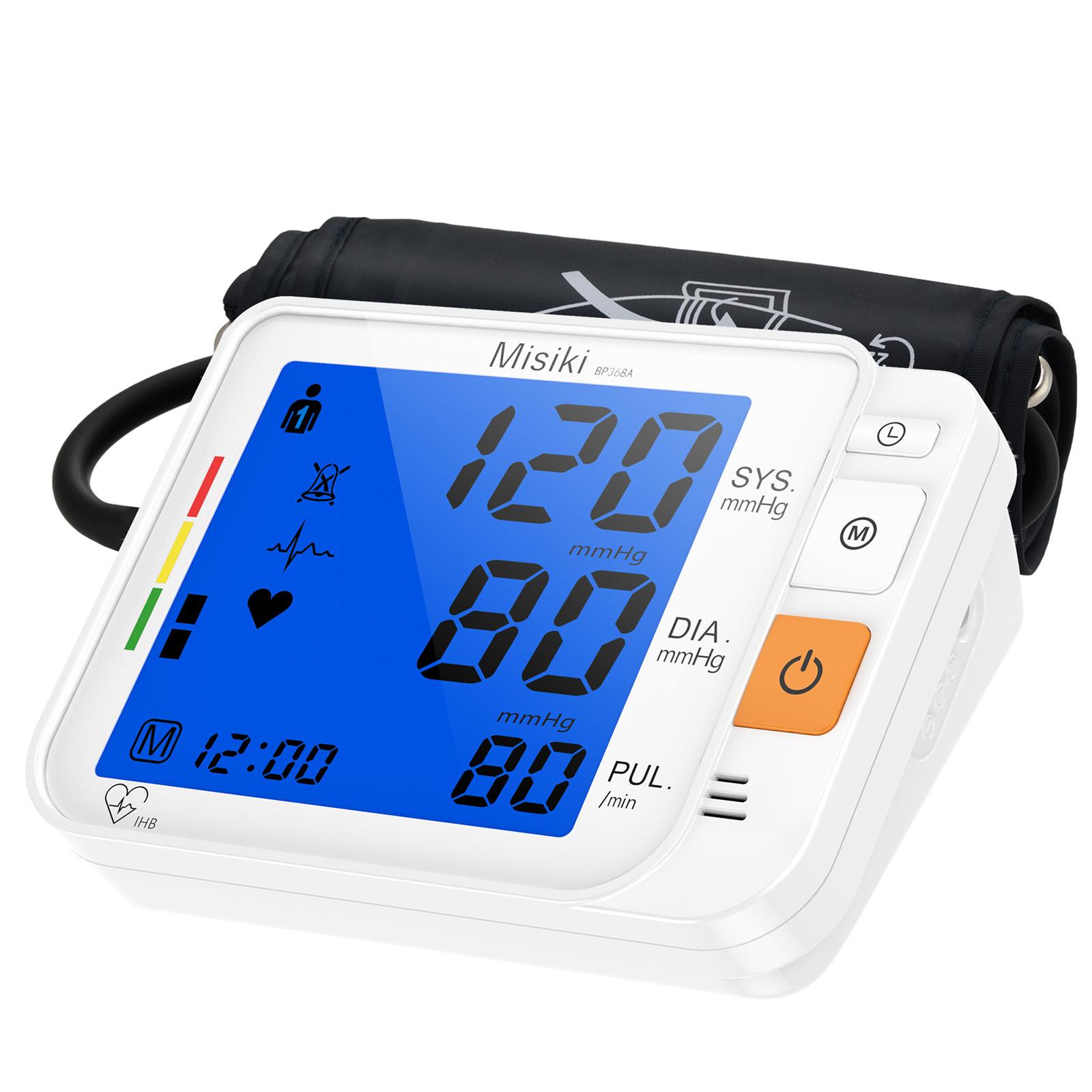 Misiki Digital Blood Pressure Monitor, Large Cuff 0.7-1.3 Feet - Automatic Upper Arm Blood Pressure Cuff Sets Backlight LCD screen