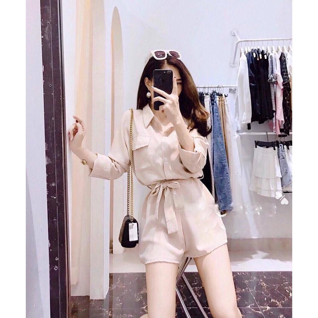 Jumpsuit Nữ Cổ Sơ Mi Phong Cách Thời Trang PONIVA