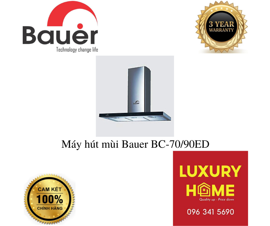 Máy hút mùi Bauer BC-70/90ED- Hàng chính hãng