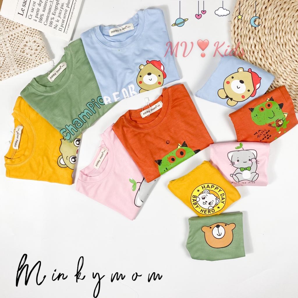 SALE Bộ Quần Áo Bé Gái, Bé Trai Minky Mom Vải Thun Lạnh in hình miu hồng... Dài Tay Cho Bé (MKDTL07)