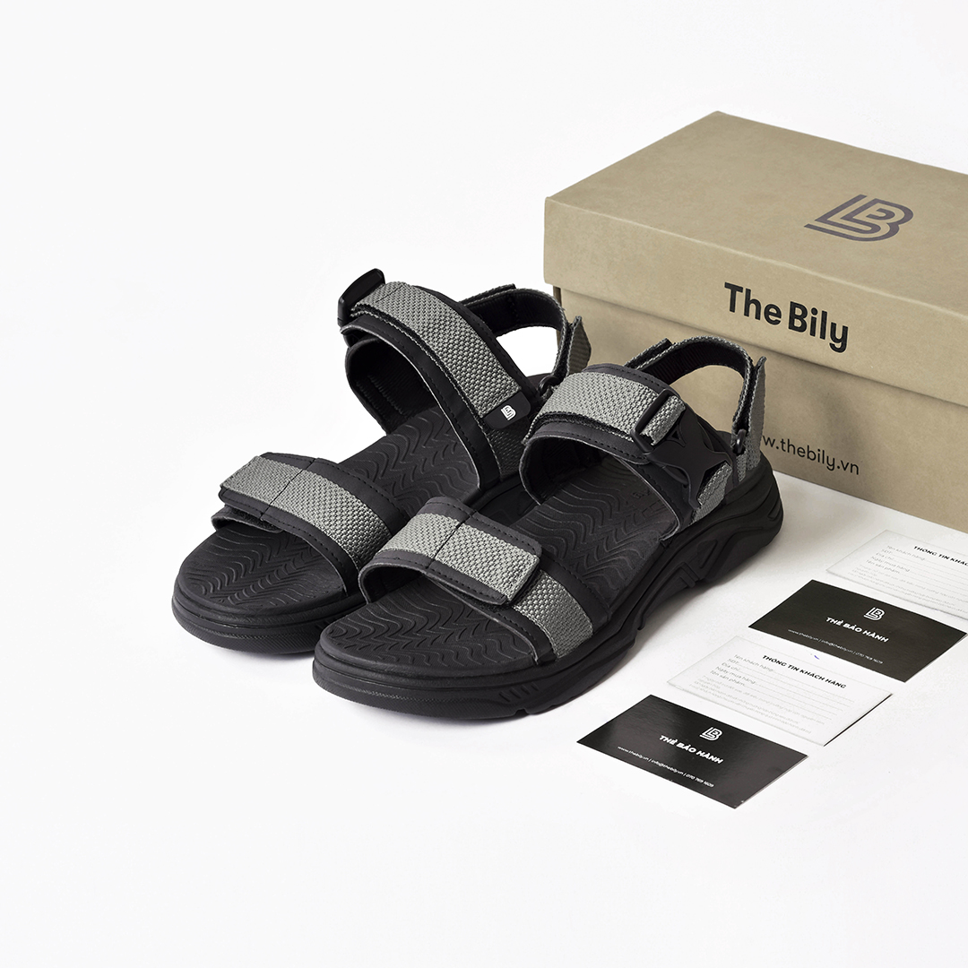 Giày Sandal Nam The Bily Quai Ngang - Màu Xám BL03X