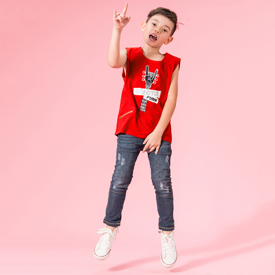 Áo Thun Bé Trai Sát Nách In Hình Bàn Tay UGETHER UN03