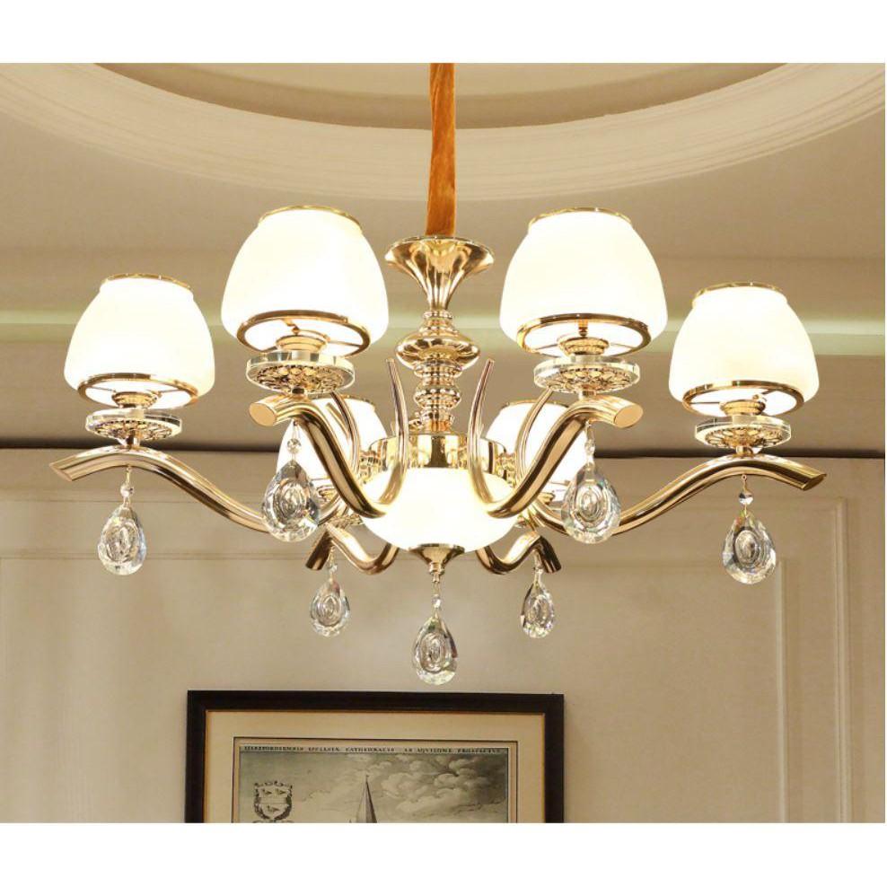 Đèn chùm hiện đại phong cách Châu Âu quý phái, đẹp mắt - Tặng kèm bóng led cao cấp