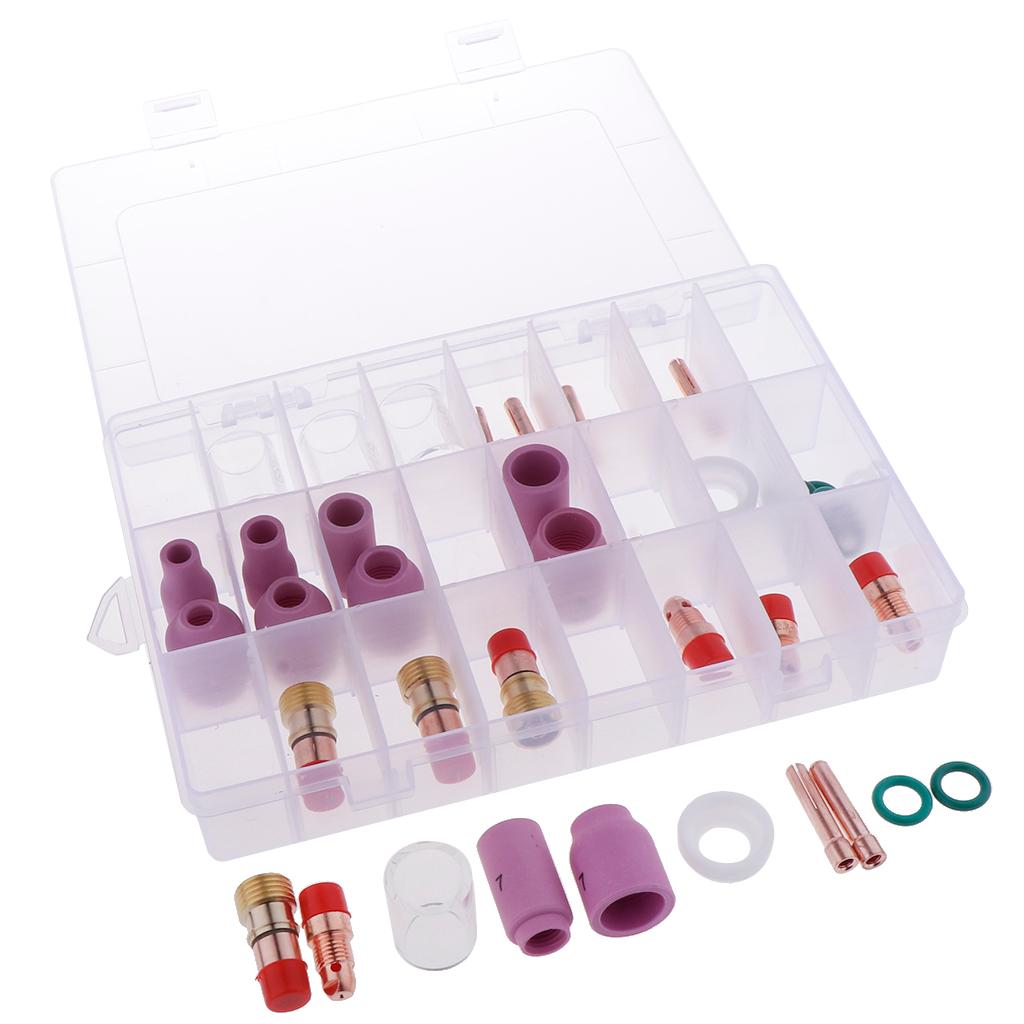 40PCS Nozzle Gas Lens Collet Pyrex Cup Consumables Kit For TIG Welding Torch