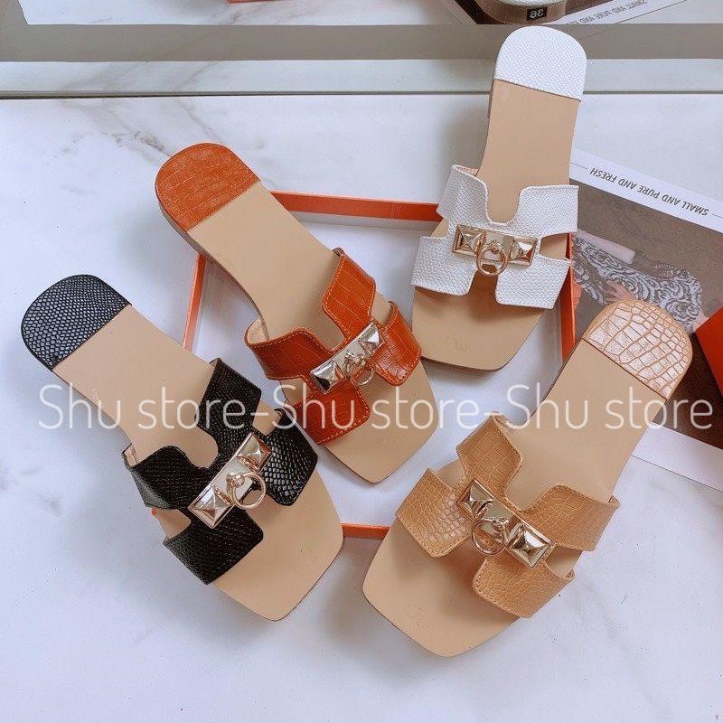 Dép chữ H đính khóa Shu Store - Dép thời trang nữ xinh xắn