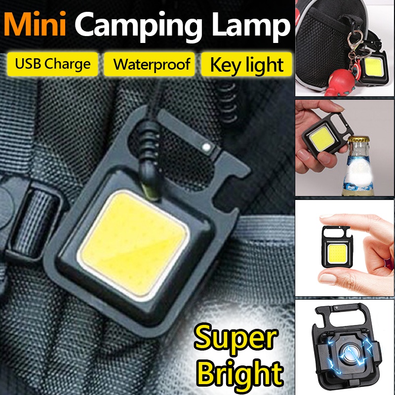 Đèn pin siêu sáng đeo móc khóa đa năng sạc usb tiện dụng bản cao cấp chống nước, đèn led mini COB 800 Lumens